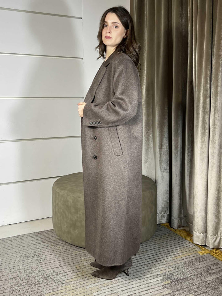 CAPPOTTO LUNGO MORO TRAPUNTATO 70% LANA TF0008MORO VICOLO