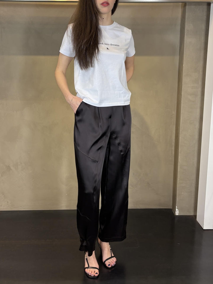 pantalone con tagli  in raso caffè PUSI1209 CARLA G