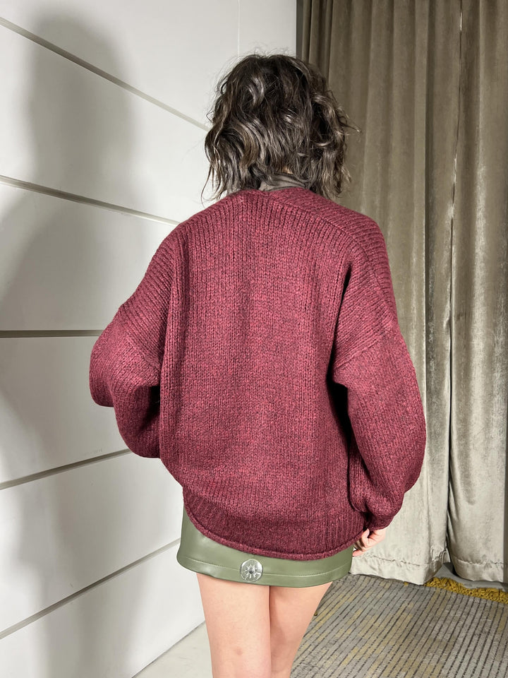 cardigan over 3 bottoni 62%pc 18%pl 8%wo 8%vi 4%wp JIT-P020VINO HAVE ONE