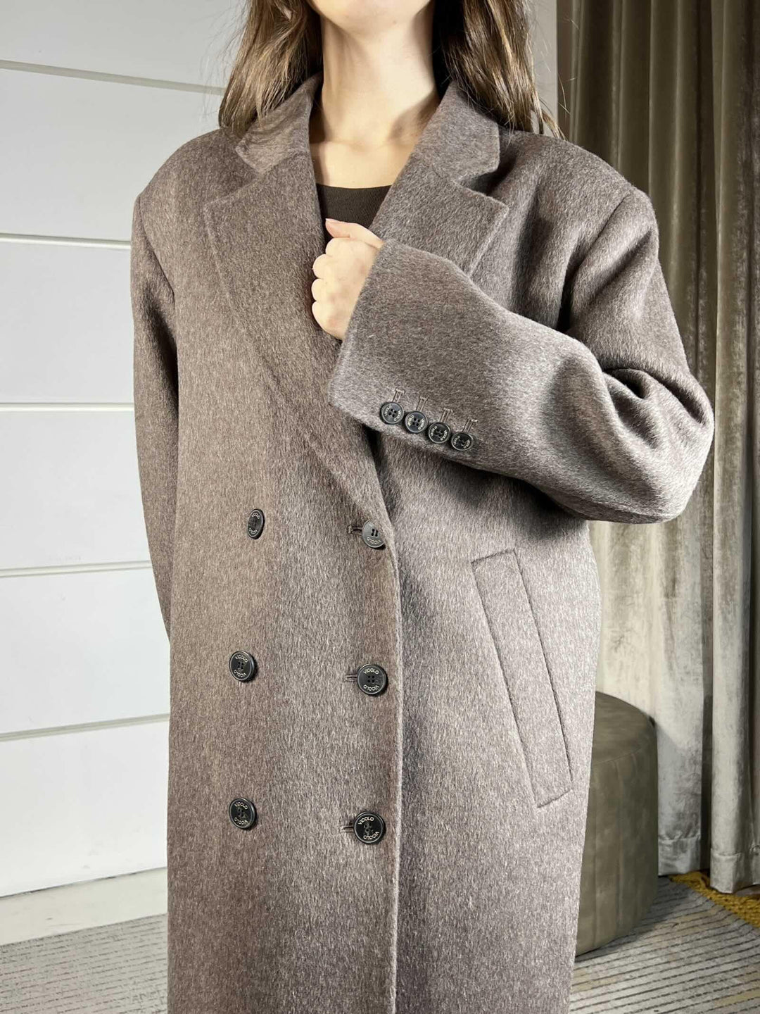 CAPPOTTO LUNGO MORO TRAPUNTATO 70% LANA TF0008MORO VICOLO