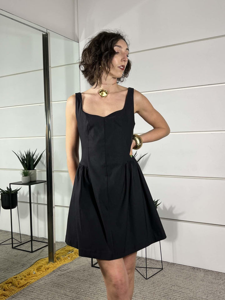 abito corto nero TAB2053NERO 99 VICOLO