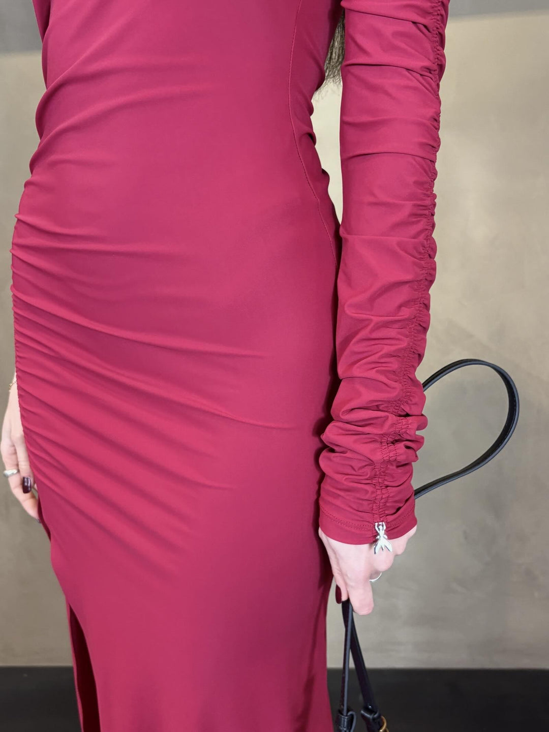 abito monospalla rosso in jersey tecnico 2A3012JZ26R894 PATRIZIA PEPE MAIN
