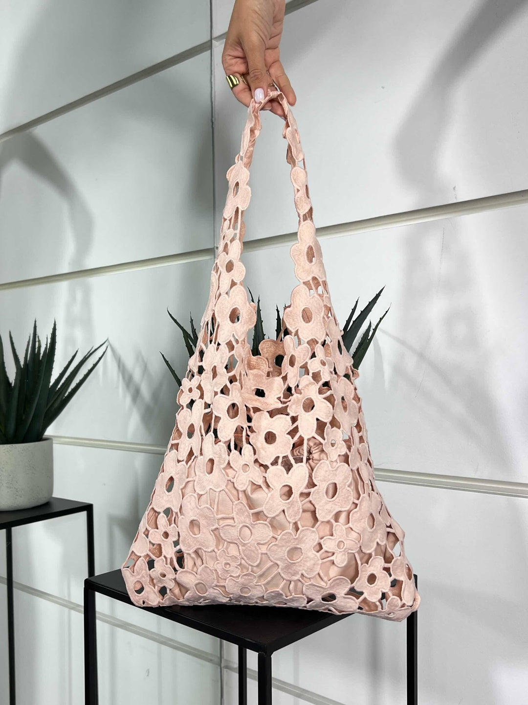 borsa a spalla pink con fiori FF27386PINK FEMME CAFE SELECTION