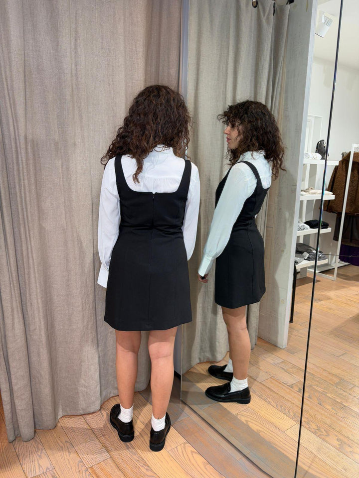 abito nero scollo quadrato GERUSIA003 iBLUES 1