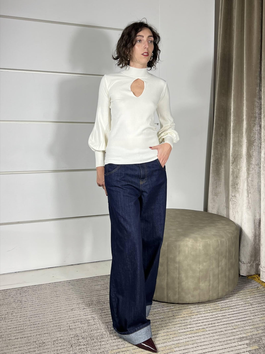 maglia  lupetto con goccia crema 250911CREMA SUSY MIX