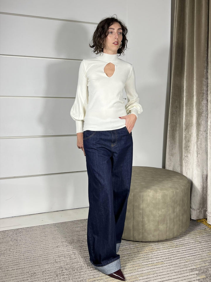 maglia  lupetto con goccia crema 250911CREMA SUSY MIX