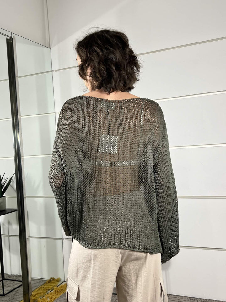 maglia a rete, manica lunga militare 3AB3026MILITARE 19 VICOLO