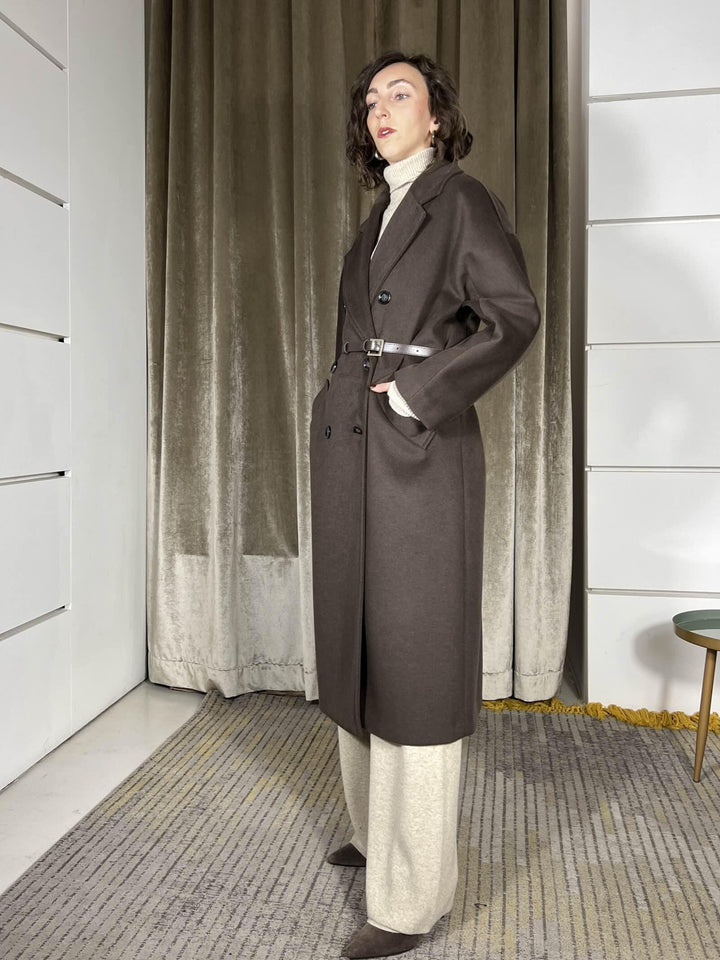 CAPPOTTO FONDENTE OVER DOPPIOPETTO CON CINTA KH36KEY1852 IMPERIAL