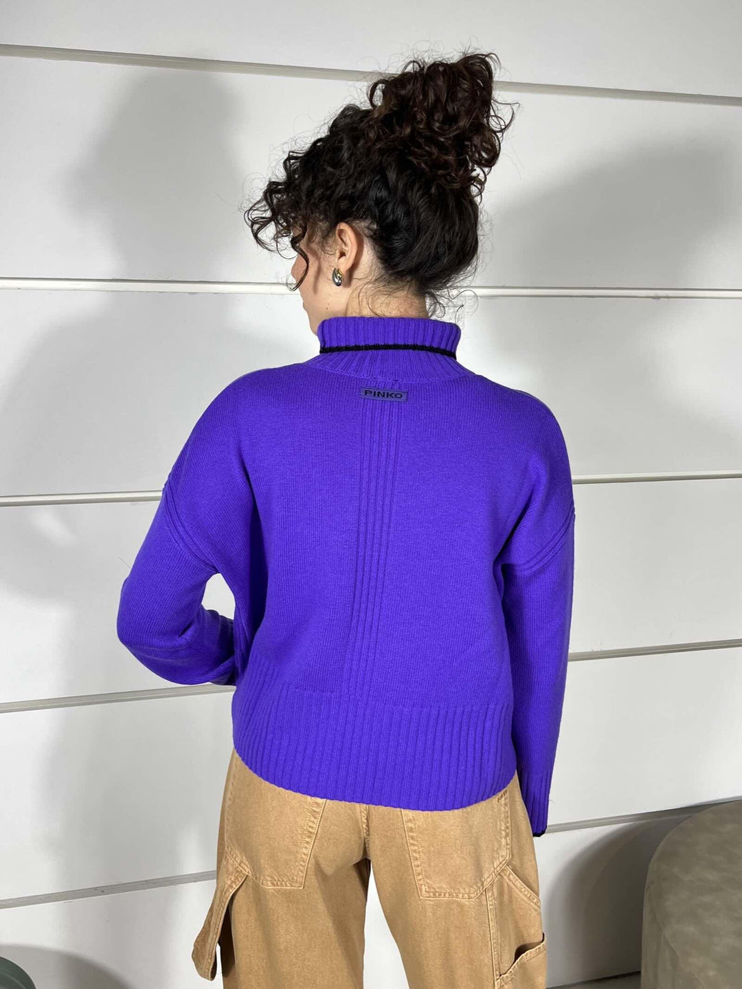 Dolcevita viola in maglia FALKLAND MAGLIAW21 PINKO
