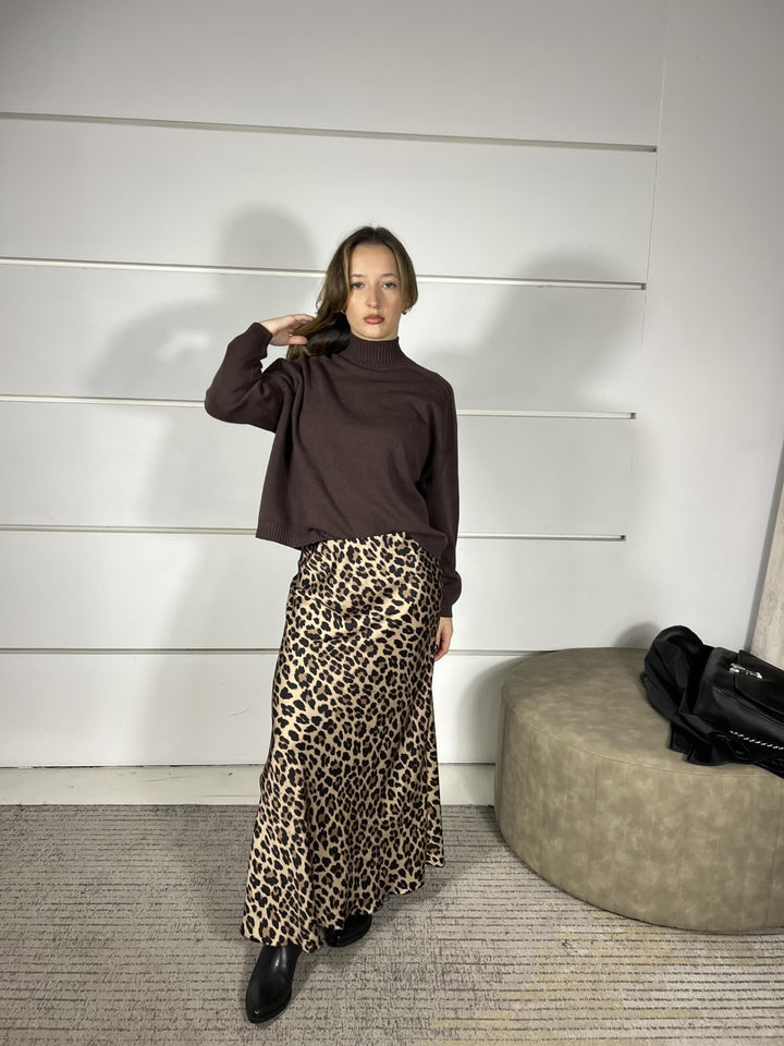 gonna satin maculata lunga in viscosa G63111LI505MACULATA SUSY MIX