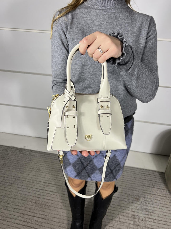 Borsa bowling bag mini bianca BOWLING BAG ZIP MINIZ14V PINKO