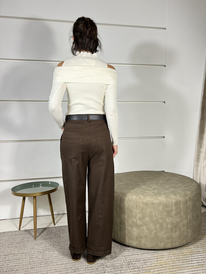 pantalone con cintura moro S12359MORO SUSY MIX