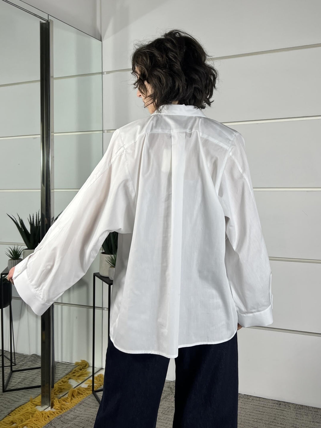 camicia over in cotone con manica ampia bianca TAB0810BIANCO VICOLO