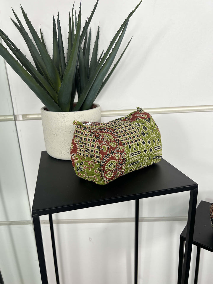 beauty case medio con stampa bandana verde e bordeaux CO-B0219MEDIOBANDANA/VERDE/BORDEAUX FEMME CAFE SELECTION