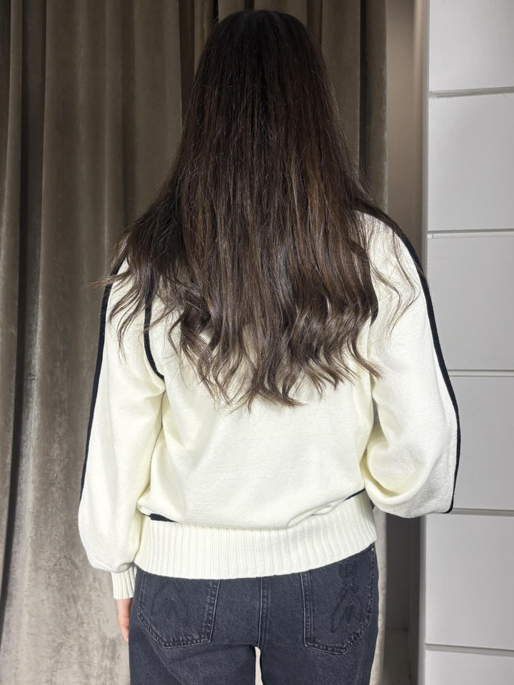 MAGLIA A COLLO ALTO BIANCA E NERA MESA5102 CARLA G. MAGLIE