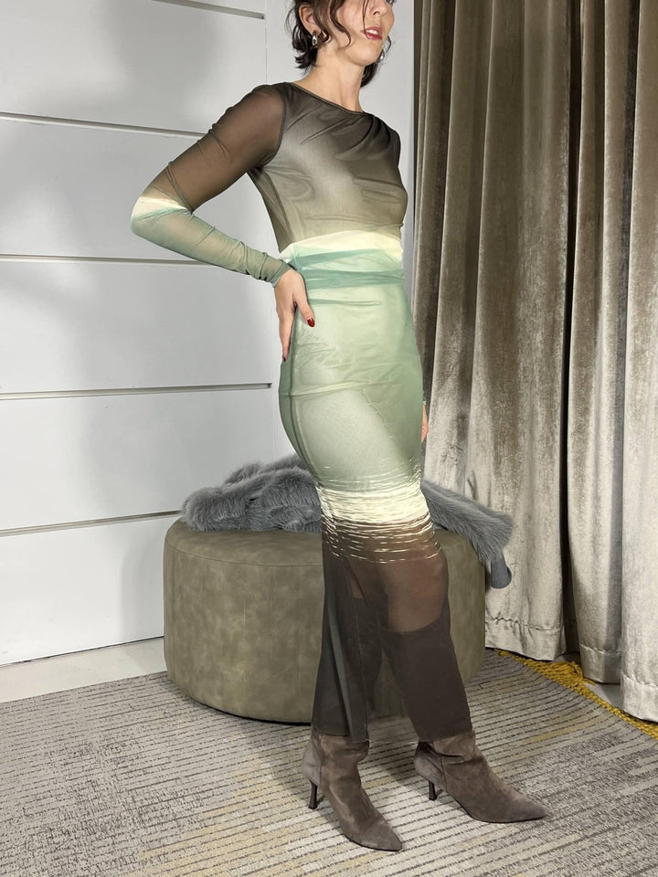 ABITO DEGRADE IN TULLE VERDE 8A1578J324FM43 PATRIZIA PEPE PREVIEW