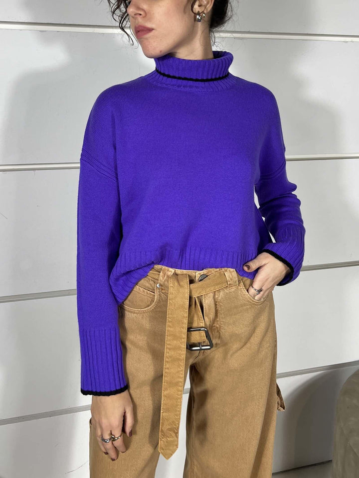 Dolcevita viola in maglia FALKLAND MAGLIAW21 PINKO