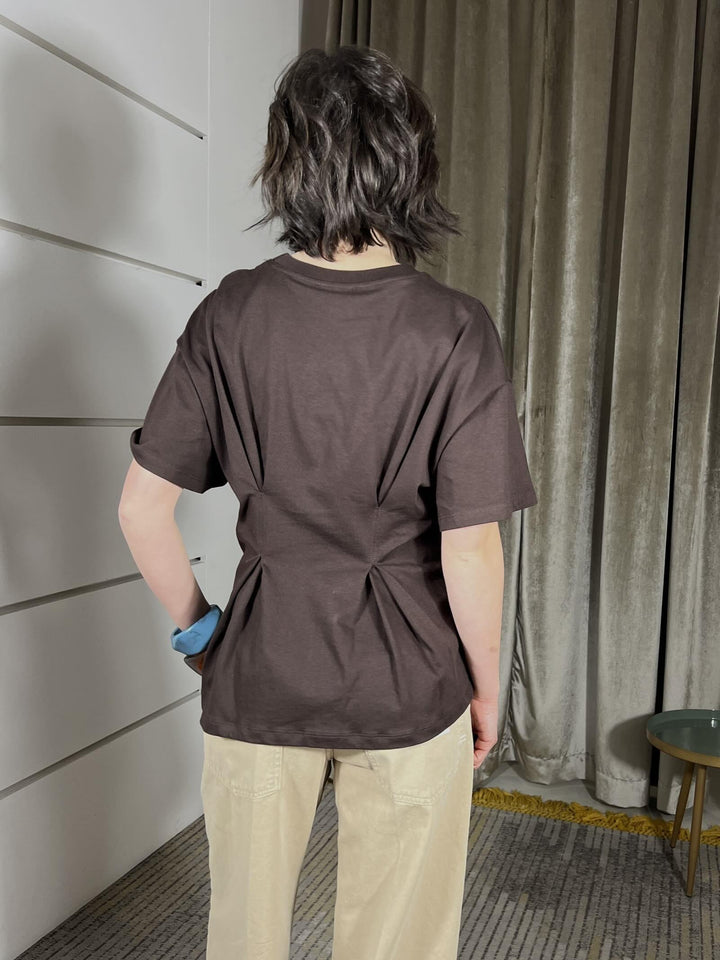 t-shirt cioccolato ripresa in vita UAB0020CIOCCOLATO VICOLO