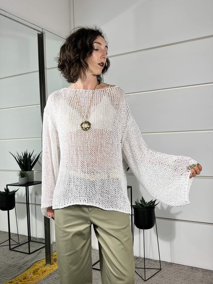maglia a rete, manica lunga naturale 3AB3026NATURALE 02 VICOLO