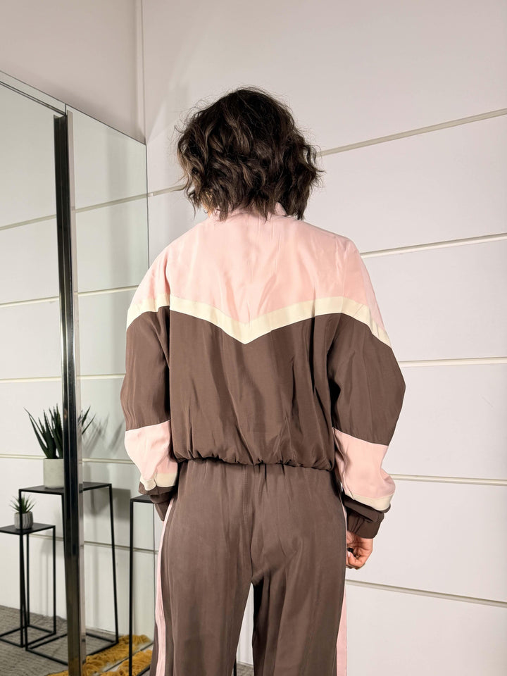 bomber gesso rosa moro in viscosa 26B4568MILITARE/GESSO/ROSA TENSIONE IN