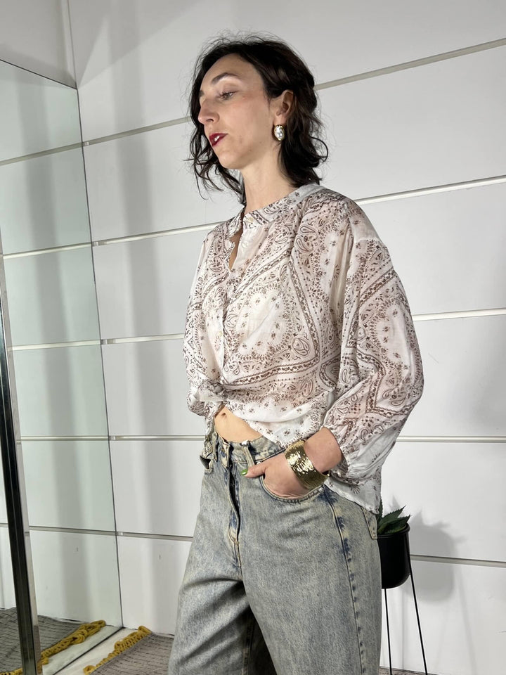 camicia stampa bandana latte C815371GY24LATTE SUSY MIX