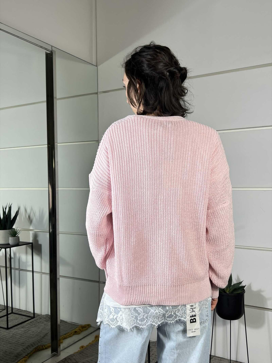 cardigan over costa inglese rosa 21660ROSA SUSY MIX