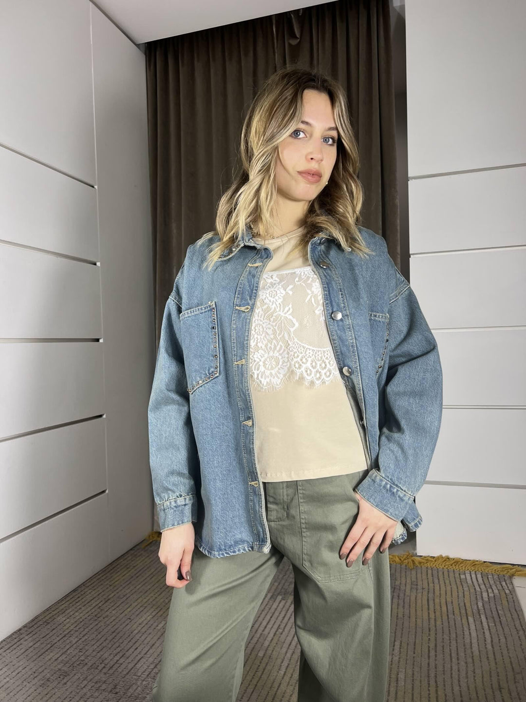 camicia denim con borchie  JSUSY84DENIM SUSY MIX