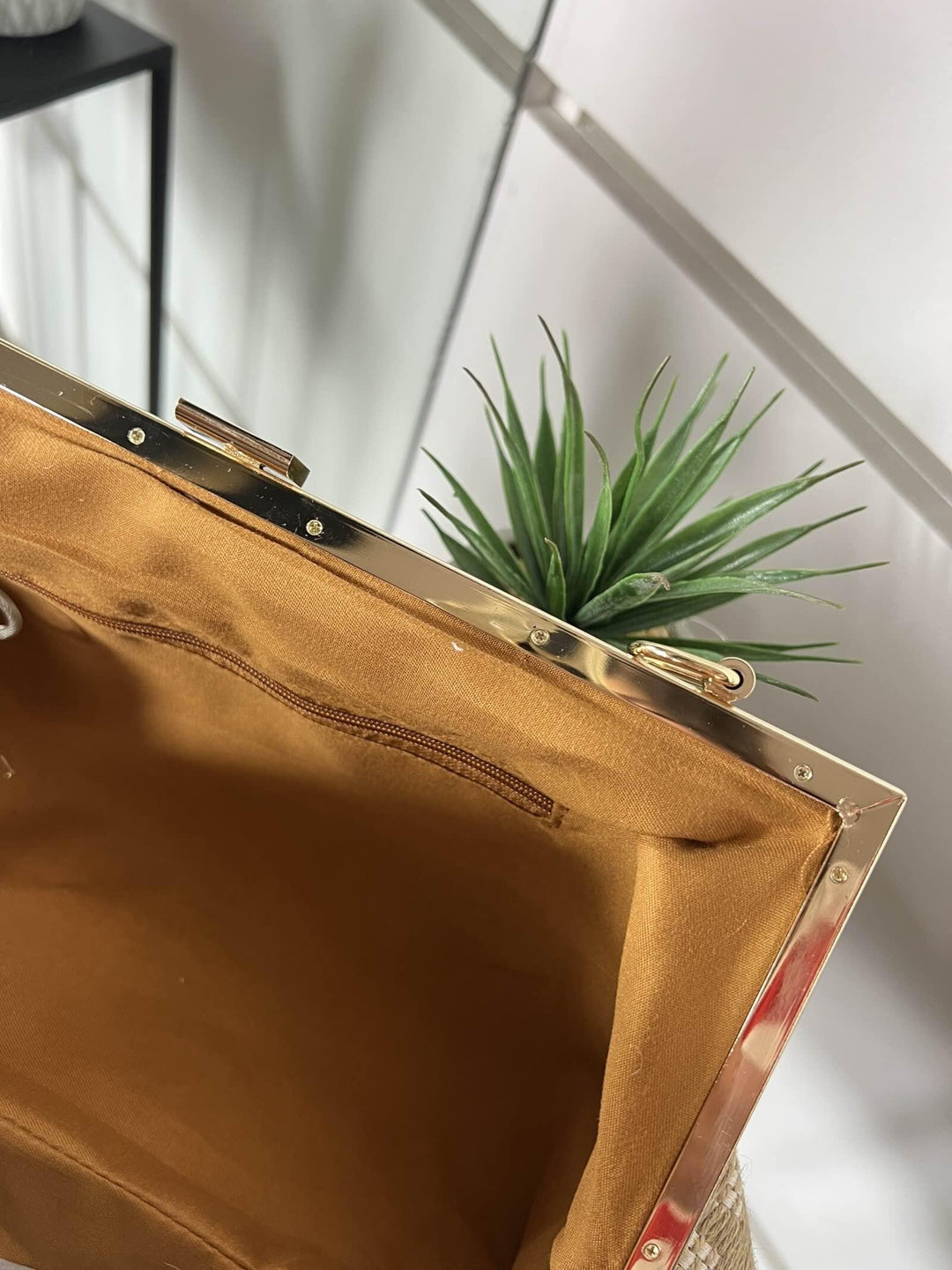 borsa a clutch con fantasia geometrica kaki  con tracolla FF27472KAKI FEMME CAFE SELECTION