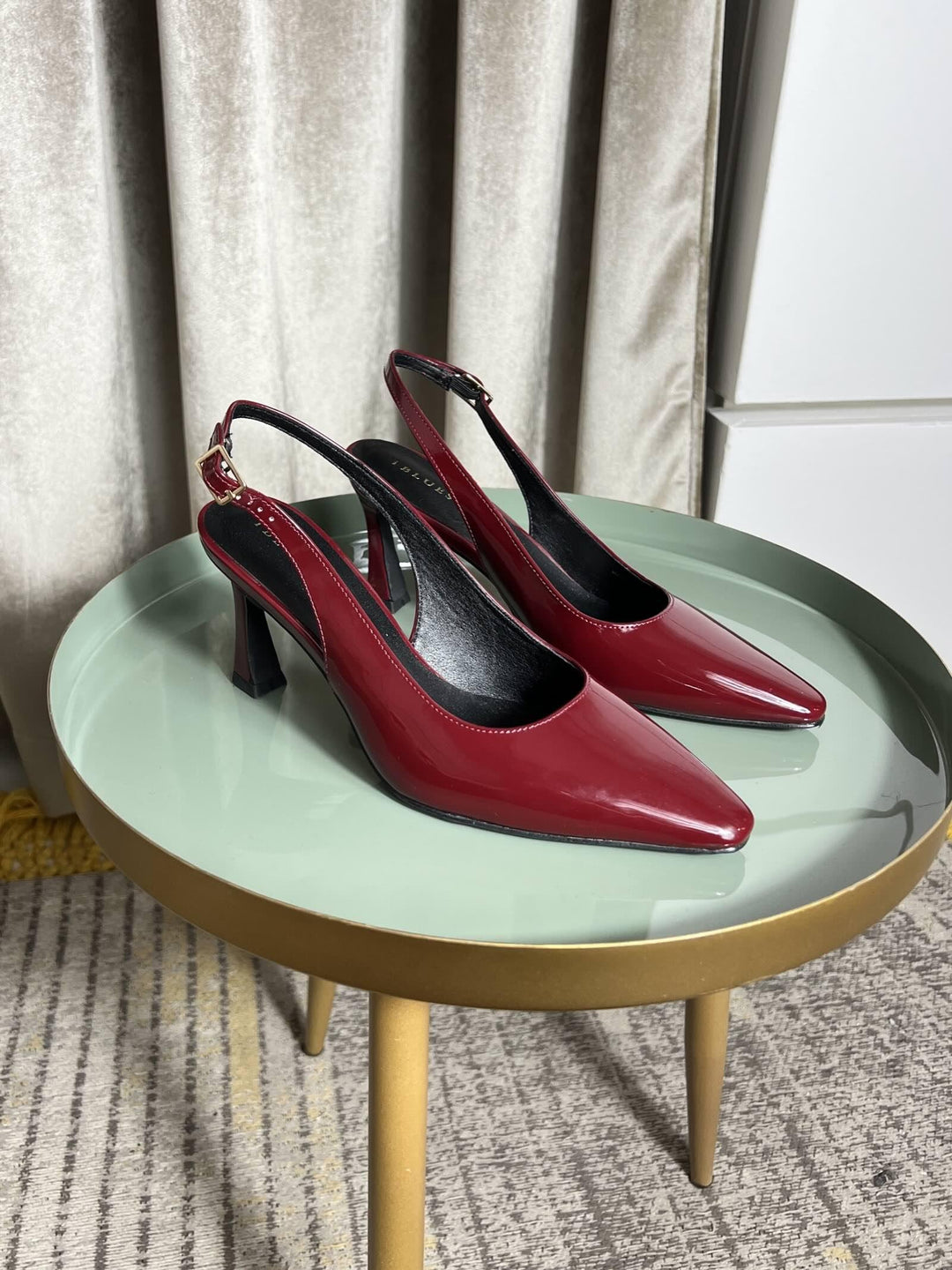SLINGBACK ROSSA SCURO IN VERNICA CON PUNTA SQUADRATA SLING001 iBLUES 1