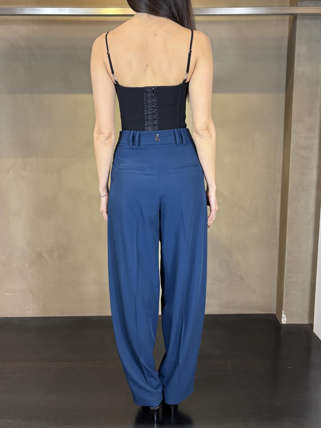 pantalone palazzo con pince blu laguna 8P0794A498CA97 PATRIZIA PEPE PREVIEW
