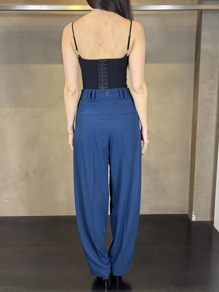 pantalone palazzo con pince blu laguna 8P0794A498CA97 PATRIZIA PEPE PREVIEW