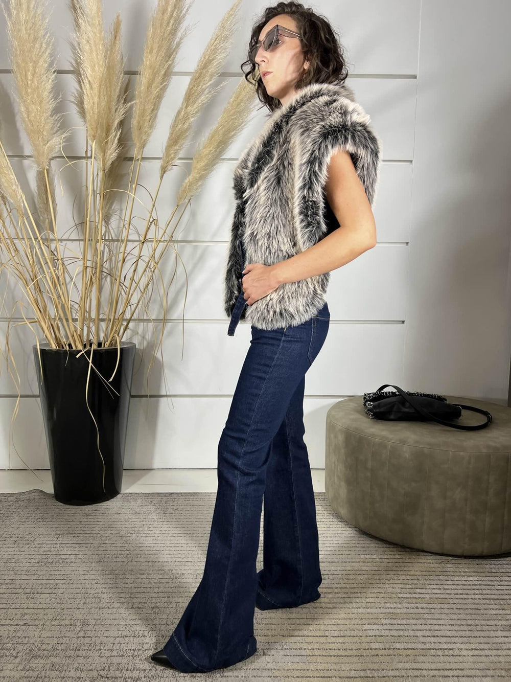 ECOPELLICCIA A GILET REVERSIBILE PEACH DUST 8F0063E072B849 PATRIZIA PEPE PREVIEW