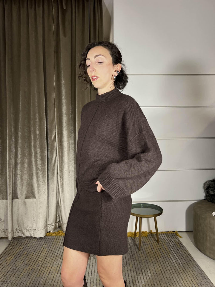 minigonna in misto lana moro 77319FMORO VICOLO