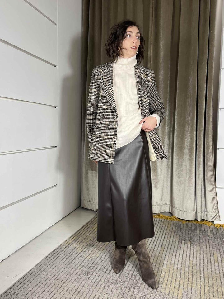 maglione collo alto over panna in misto lana e alpaca S01Y0953PANNA PHILIA LOFT