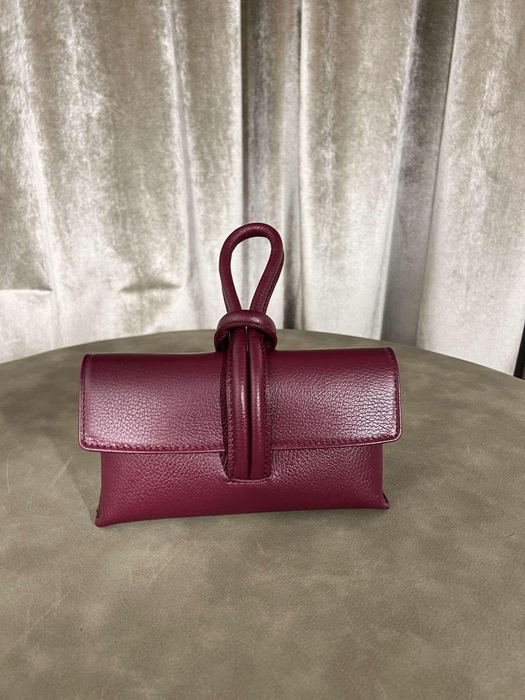 borsa nodo in pelle con tracolla regolabile vino 200414BORDEAUX FEMME CAFE SELECTION