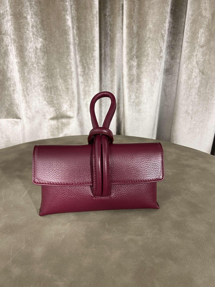 borsa nodo in pelle con tracolla regolabile vino 200414BORDEAUX FEMME CAFE SELECTION