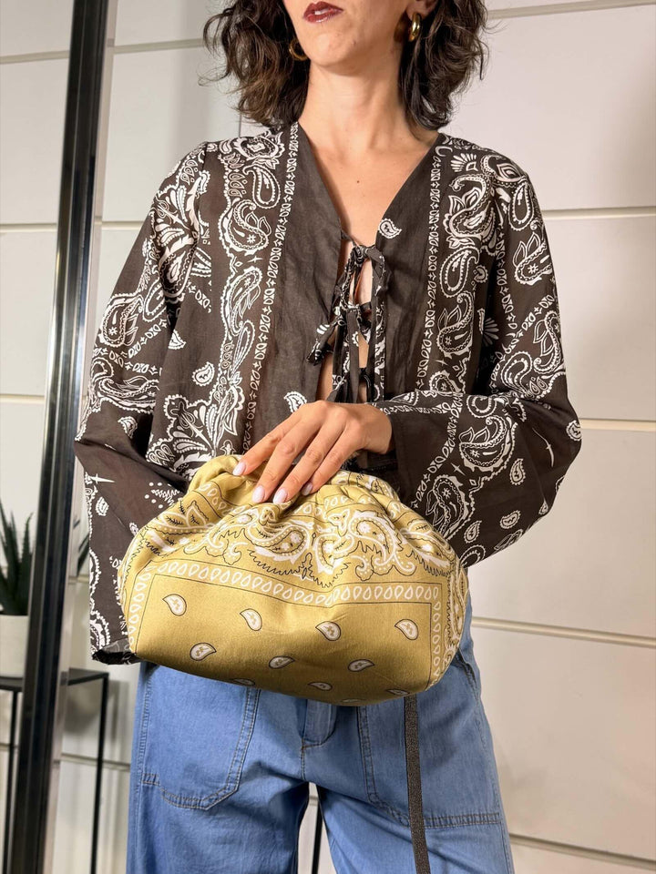 clutch stampa bandana beige 668BBEIGE SUSY MIX
