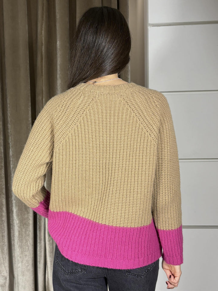 MAGLIA GIROCOLLO CON MOTIVO COLORATO MUOB5228 CARLA G. MAGLIE