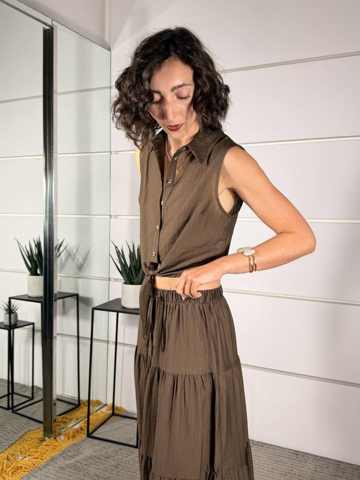 camicia smanicata con nodo moro 10803MORO SUSY MIX