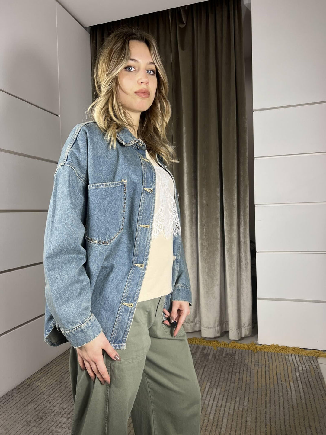 camicia denim con borchie  JSUSY84DENIM SUSY MIX