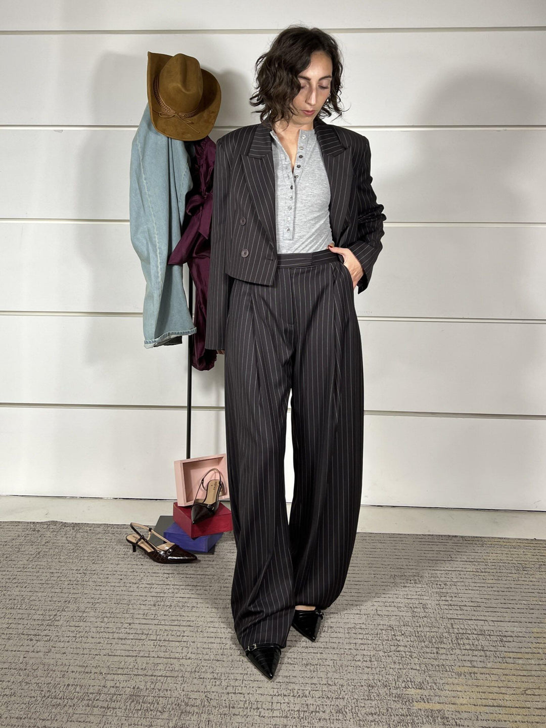 pantalone moro gessato barrel fit P6F2KHY1880 IMPERIAL