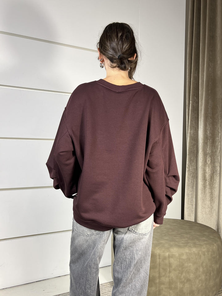 felpa over garzata girocollo bordeaux TF0581BORDEAUX VICOLO