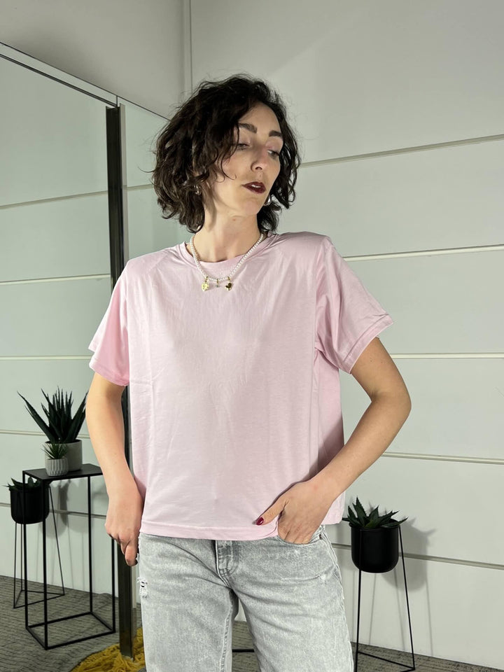 t-shirt girocollo con spalline TS26SGI40ROSA TWO WAY