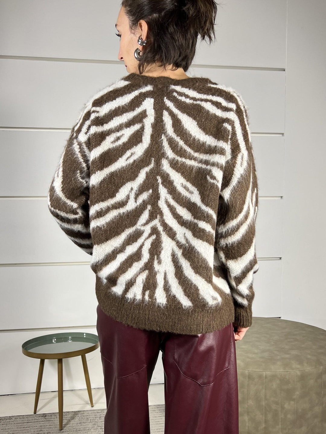 maglia paricollo jacquard moro	 MIT-P095MORO HAVE ONE