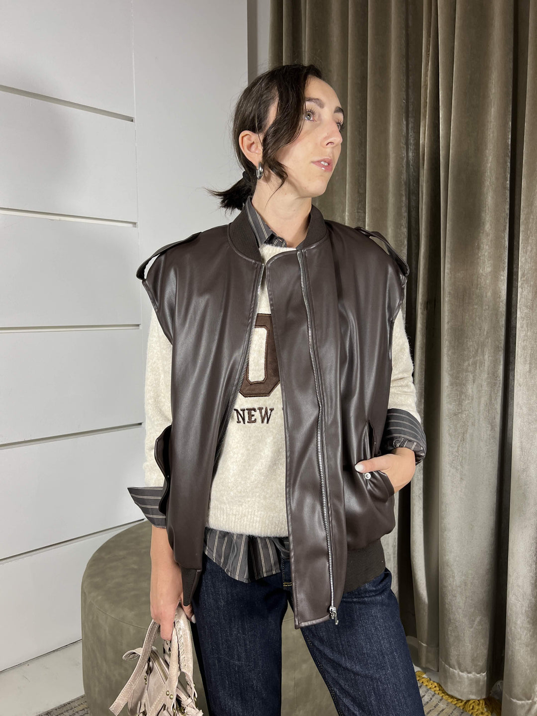 GILET MORO IN ECOPELLE LMA-P008MORO HAVE ONE