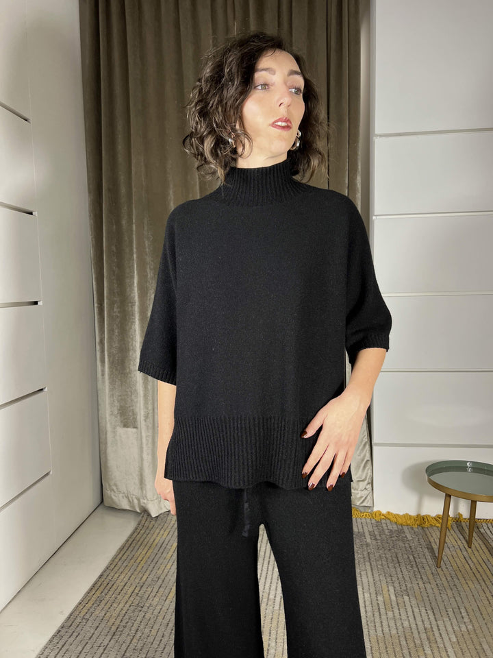 maglia over nero manica ampia M30258671900 IMPERIAL