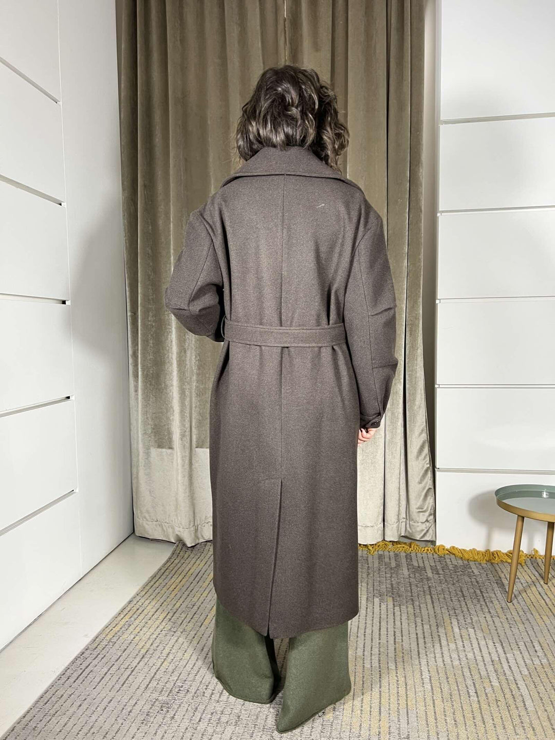 cappotto lungo con cinta in vita moro M01N0757MORO PHILIA LOFT