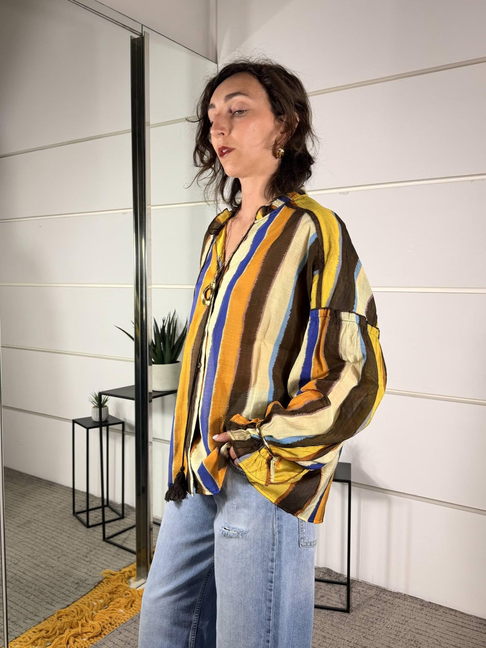 camicia a righe moro WM2676MORO SPICY CAFE