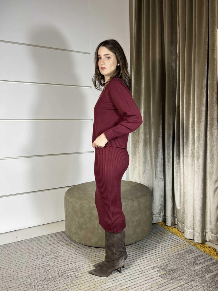 COMPLETO ABITO E MAGLIA A COSINE BORDEAUX 1035910360BORDEAUX SUSY MIX