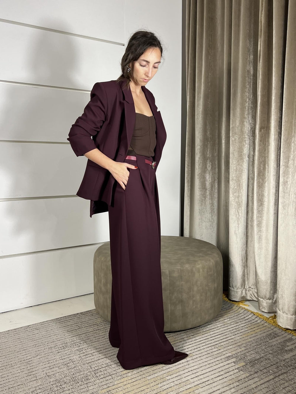 pantalone ampio vino P6C1KER1470 IMPERIAL